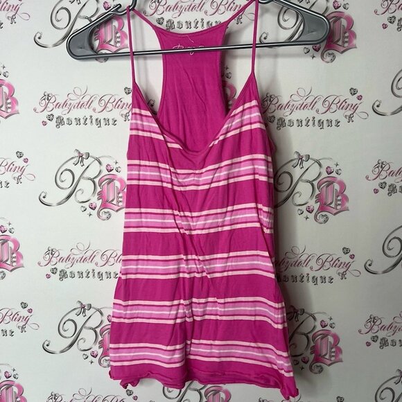 Roxy tank top stripes candy Colors strappy pink and White Striped beach surf - Picture 1 of 8